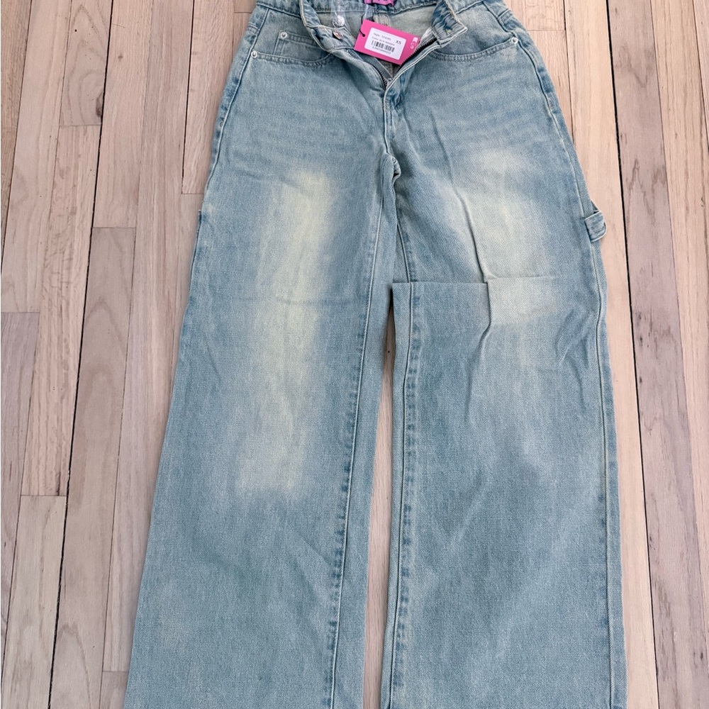 Edikted Washed Blue Denim Jeans